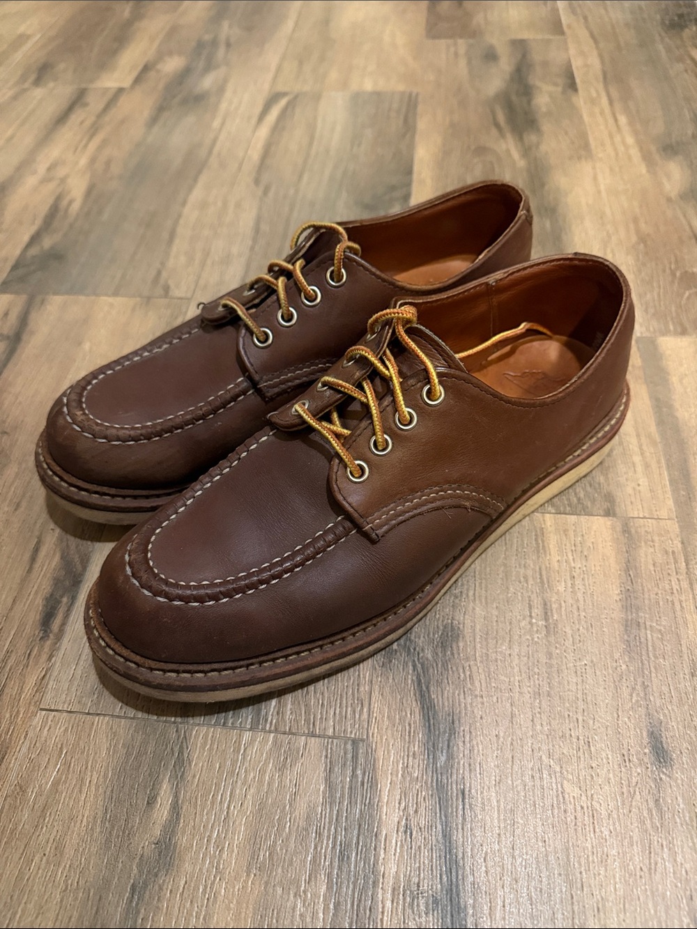 Red Wing 8109 Oxford Shoes Mens 9 D Brown Leather Moc Toe Work USA Made